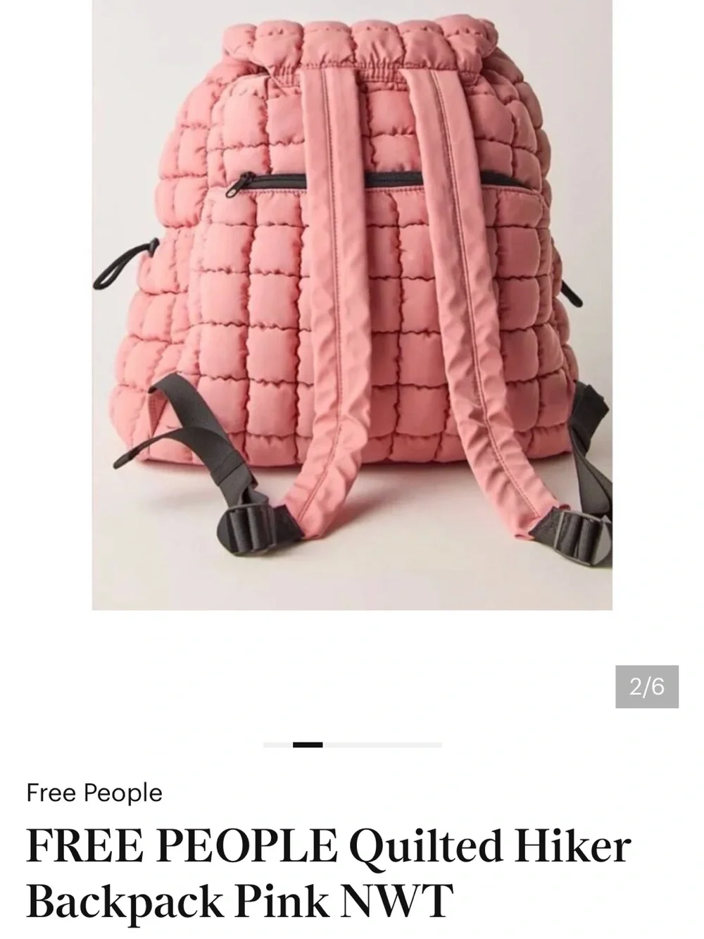 Free People Movement Quilted Hiker Pack - Ballet Slipper NWT
